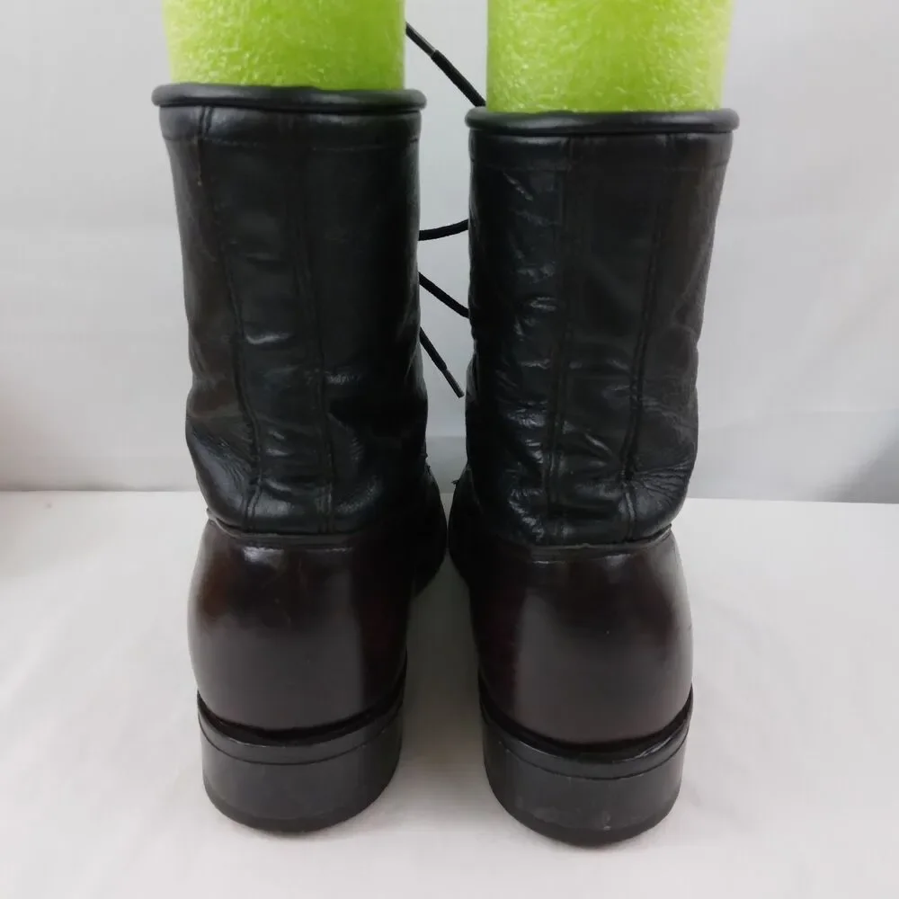 Laredo Kiltie Boots 2-Tone Black Brown Leather Lace Up Steampunk Women's 6.5 M - Picture 11 of 16
